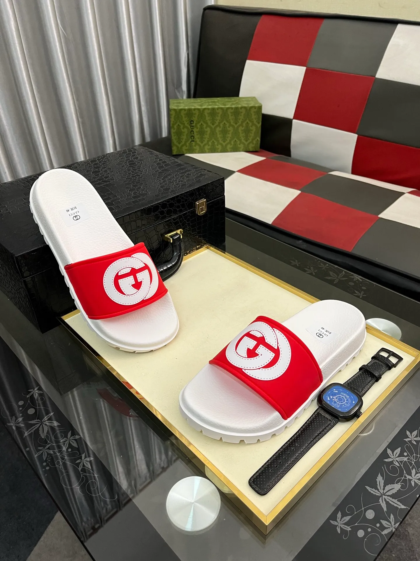 Men's men's shoes💰260⌚️⌚️ＧＵＣＣＩ.Gucci.Official website 1:1 popular slippers hot sale! Original original material 🩴 SIZE: 38-46 (45.46 non-refundable)